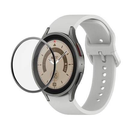 JUNSUNMAY Silicone Adjustable Strap + Full Coverage PMMA Screen Protector Kit, For Samsung Galaxy Watch5 Pro 45mm