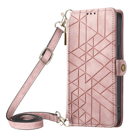 Geometric Zipper Wallet Side Buckle Leather Phone Case with Crossbody Lanyard, For iPhone 12 Pro Max, For iPhone 12 Pro, For iPhone 11 Pro Max, For iPhone 11