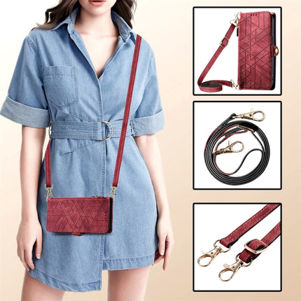 Geometric Zipper Wallet Side Buckle Leather Phone Case with Crossbody Lanyard, For iPhone 12 Pro Max, For iPhone 12 Pro, For iPhone 11 Pro Max, For iPhone 11