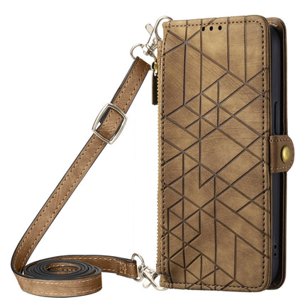 Geometric Zipper Wallet Side Buckle Leather Phone Case with Crossbody Lanyard, For iPhone 14 Plus, For iPhone 14, For iPhone 14 Pro, For iPhone 14 Pro Max