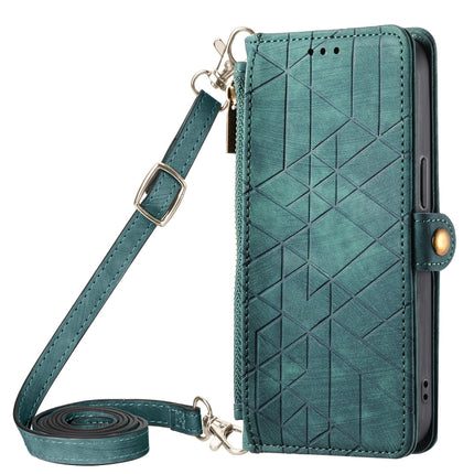 Geometric Zipper Wallet Side Buckle Leather Phone Case with Crossbody Lanyard, For iPhone 14 Plus, For iPhone 14, For iPhone 14 Pro, For iPhone 14 Pro Max