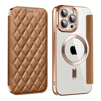 Shield Magsafe RFID Anti-theft Rhombus Leather Phone Case, For iPhone 13 Pro Max, For iPhone 13 Pro, For iPhone 13