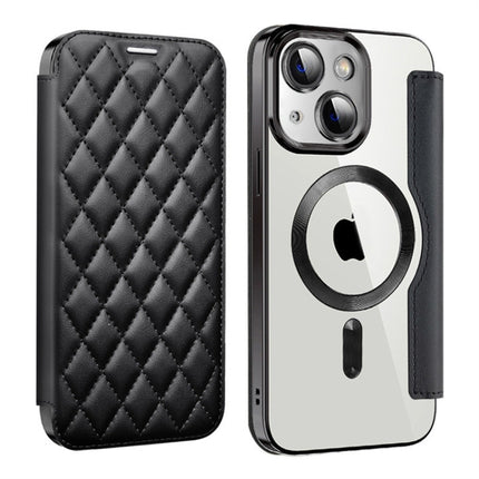 Shield Magsafe RFID Anti-theft Rhombus Leather Phone Case, For iPhone 14, For iPhone 14 Pro, For iPhone 14 Pro Max