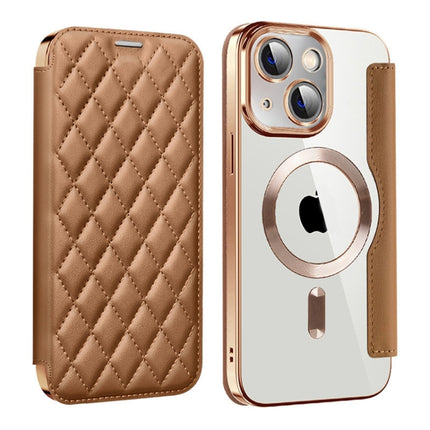 Shield Magsafe RFID Anti-theft Rhombus Leather Phone Case, For iPhone 14, For iPhone 14 Pro, For iPhone 14 Pro Max