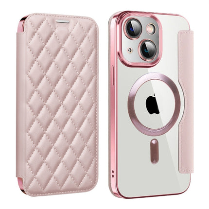 Shield Magsafe RFID Anti-theft Rhombus Leather Phone Case, For iPhone 15 Plus, For iPhone 15, For iPhone 14 Plus