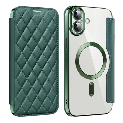 Shield Magsafe RFID Anti-theft Rhombus Leather Phone Case, For iPhone 16, For iPhone 15 Pro Max, For iPhone 15 Pro