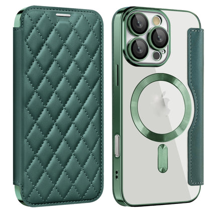 Shield Magsafe RFID Anti-theft Rhombus Leather Phone Case, For iPhone 16 Pro Max, For iPhone 16 Pro, For iPhone 16 Plus