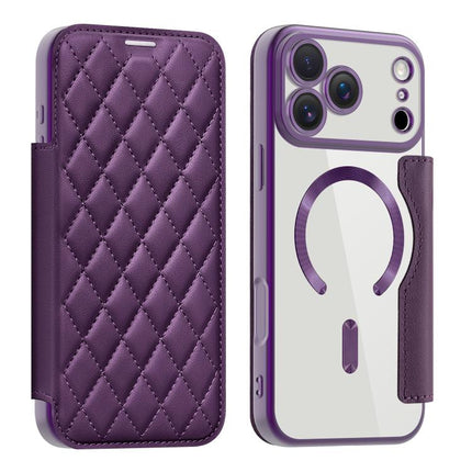 Shield Magsafe RFID Anti-theft Rhombus Leather Phone Case, For iPhone 18 Pro, For iPhone 18 Pro Max, For iPhone 17 Pro Max