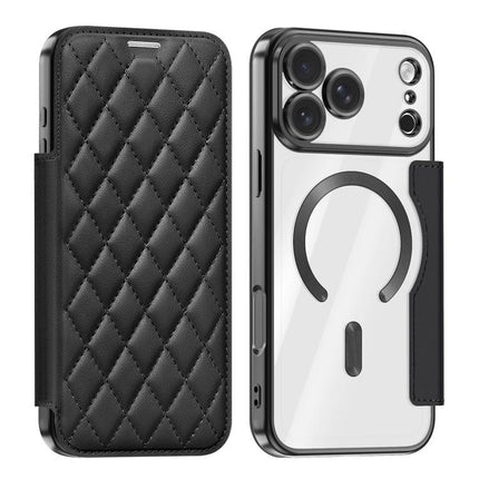 Shield Magsafe RFID Anti-theft Rhombus Leather Phone Case, For iPhone 18 Pro, For iPhone 18 Pro Max, For iPhone 17 Pro Max