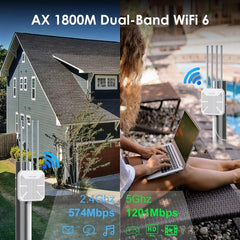 WAVLINK WN573HX1 WiFi 6 AX1800 IP67 Waterproof Outdoor Dual Band Wireless WiFi Routers, US Plug, EU Plug, UK Plug, AU Plug