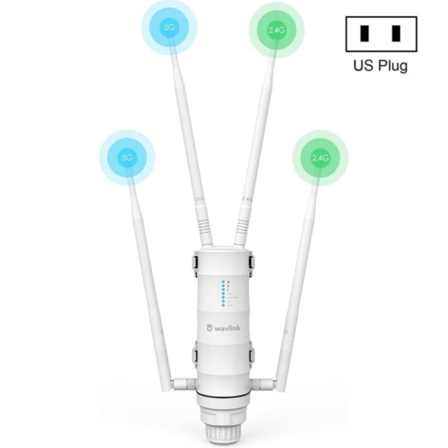 WAVLINK WN572HP3 AC1200 Dual Band Weatherproof Wireless Router Outdoor WiFi Extender, US Plug, EU Plug, UK Plug, AU Plug