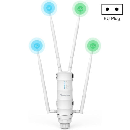 WAVLINK WN572HP3 AC1200 Dual Band Weatherproof Wireless Router Outdoor WiFi Extender, US Plug, EU Plug, UK Plug, AU Plug