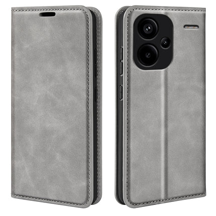 Retro-skin Magnetic Suction Leather Phone Case, For Xiaomi Redmi Note 13 5G, For Xiaomi Redmi 13C, For Xiaomi Redmi Note 13 Pro+, For Xiaomi Redmi Note 13 Pro 5G