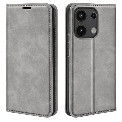Retro-skin Magnetic Suction Leather Phone Case, For Xiaomi Redmi Turbo 3, For Xiaomi Redmi A3, For Xiaomi Redmi Note 13 Pro 4G, For Xiaomi Redmi Note 13 4G
