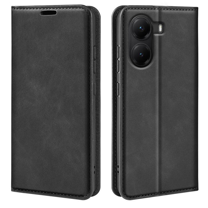 Retro-skin Magnetic Suction Leather Phone Case, For Xiaomi Poco X7 Pro, For Xiaomi Poco M7 Pro 5G, For Xiaomi Redmi Note 14 Pro 4G, For Redmi Note 14 4G 163.25mm