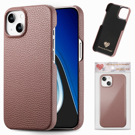 Litchi Oil Edge Leather Back Phone Case, For iPhone 15 Pro, For iPhone 15 Plus