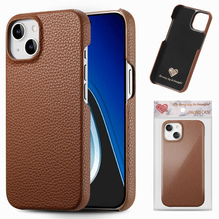 Litchi Oil Edge Leather Back Phone Case, For iPhone 15 Pro, For iPhone 15 Plus