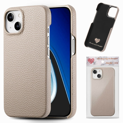 Litchi Oil Edge Leather Back Phone Case, For iPhone 15 Pro, For iPhone 15 Plus