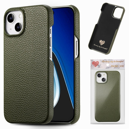Litchi Oil Edge Leather Back Phone Case, For iPhone 15 Pro, For iPhone 15 Plus