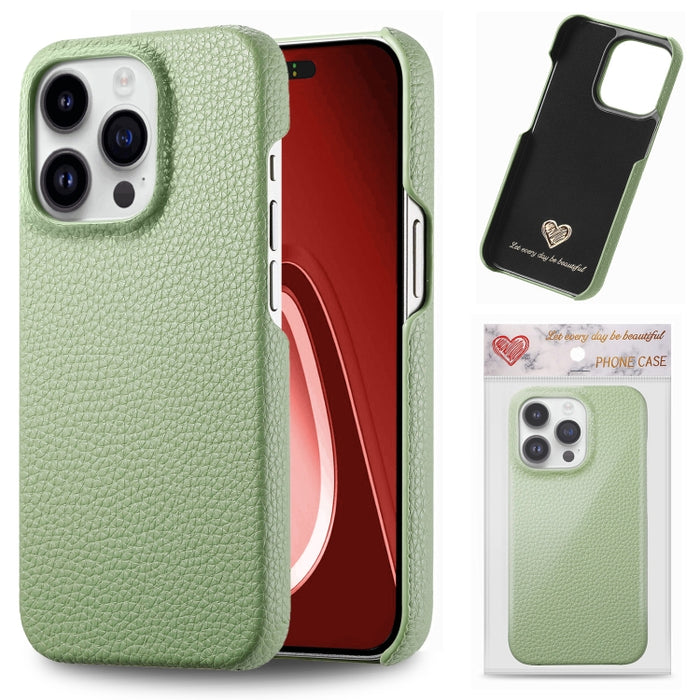 Litchi Oil Edge Leather Back Phone Case, For iPhone 15 Pro, For iPhone 15 Plus