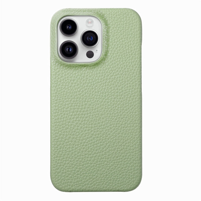 Litchi Oil Edge Leather Back Phone Case, For iPhone 15 Pro, For iPhone 15 Plus