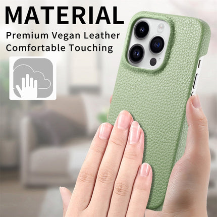 Litchi Oil Edge Leather Back Phone Case, For iPhone 15 Pro, For iPhone 15 Plus