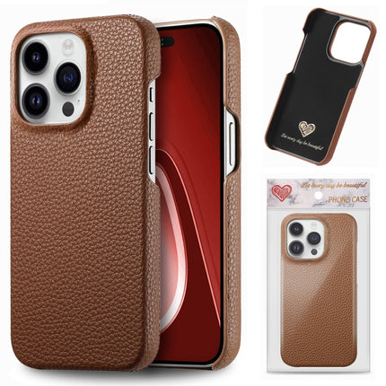 Litchi Oil Edge Leather Back Phone Case, For iPhone 15 Pro, For iPhone 15 Plus