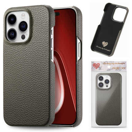 Litchi Oil Edge Leather Back Phone Case, For iPhone 15 Pro, For iPhone 15 Plus