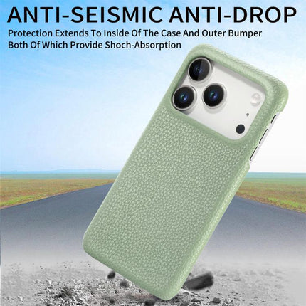 Litchi Oil Edge Leather Back Phone Case, For iPhone 18 Pro, For iPhone 15 Pro Max