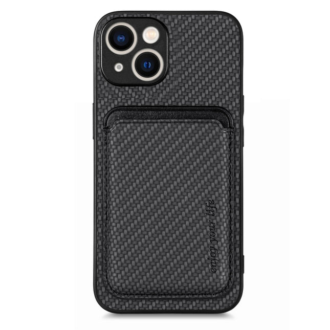 Carbon Fiber Leather Card Magsafe Phone Case, For iPhone 15
