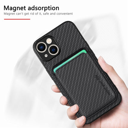 Carbon Fiber Leather Card Magsafe Phone Case, For iPhone 15