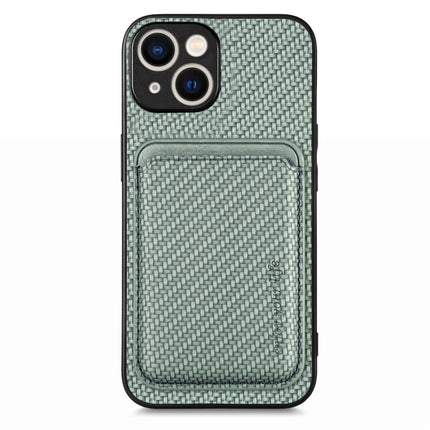 Carbon Fiber Leather Card Magsafe Phone Case, For iPhone 15