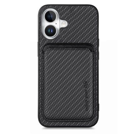 Carbon Fiber Leather Card Magsafe Phone Case, For iPhone 16, For iPhone 15 Pro Max, For iPhone 15 Pro, For iPhone 15 Plus