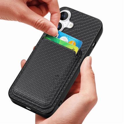 Carbon Fiber Leather Card Magsafe Phone Case, For iPhone 16, For iPhone 15 Pro Max, For iPhone 15 Pro, For iPhone 15 Plus