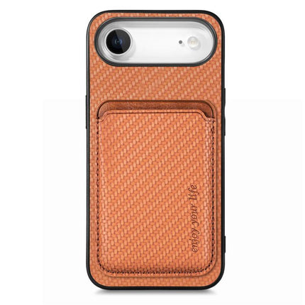 Carbon Fiber Leather Card Magsafe Phone Case, For iPhone Air, For iPhone 16 Pro Max, For iPhone 16 Pro, For iPhone 16 Plus