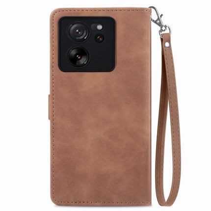 Embossed Flower Zipper Leather Phone Case, For Xiaomi Redmi K60 Ultra, For Xiaomi Redmi K70 Pro, For Xiaomi Redmi K70, For Xiaomi 13T / 13T Pro