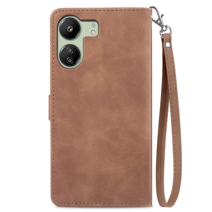 Embossed Flower Zipper Leather Phone Case, For Xiaomi Poco C65, For Xiaomi Redmi Note 13 5G, For Xiaomi Redmi Note 13 Pro+, For Xiaomi Redmi Note 13 Pro 5G