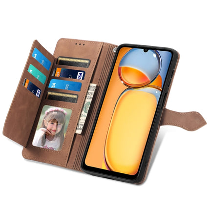 Embossed Flower Zipper Leather Phone Case, For Xiaomi Poco C65, For Xiaomi Redmi Note 13 5G, For Xiaomi Redmi Note 13 Pro+, For Xiaomi Redmi Note 13 Pro 5G