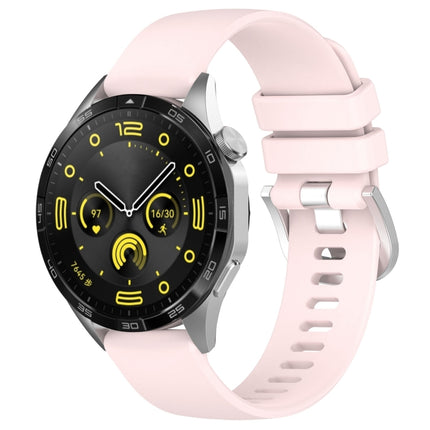 Liquid Glossy Silver Buckle Silicone Watch Band, For Huawei Watch GT4 46mm 22mm, For Huawei Watch GT4 41mm 18mm