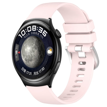 Liquid Glossy Silver Buckle Silicone Watch Band, For Huawei Watch 4 Pro 22mm, For Huawei Watch 4 22mm