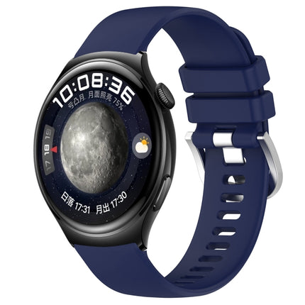 Liquid Glossy Silver Buckle Silicone Watch Band, For Huawei Watch 4 Pro 22mm, For Huawei Watch 4 22mm