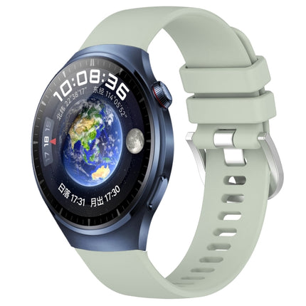 Liquid Glossy Silver Buckle Silicone Watch Band, For Huawei Watch 4 Pro 22mm, For Huawei Watch 4 22mm