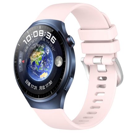 Liquid Glossy Silver Buckle Silicone Watch Band, For Huawei Watch 4 Pro 22mm, For Huawei Watch 4 22mm
