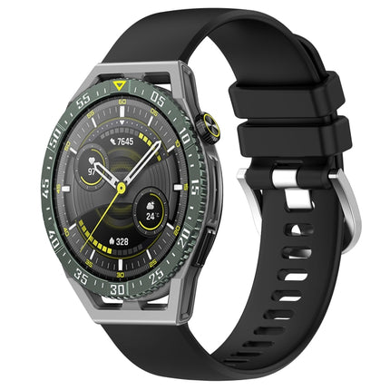 Liquid Glossy Silver Buckle Silicone Watch Band, For Huawei Watch GT3 SE 22mm, For Huawei Watch GT3 Pro 46mm 22mm