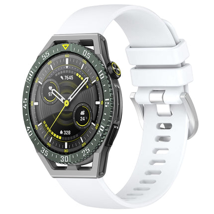 Liquid Glossy Silver Buckle Silicone Watch Band, For Huawei Watch GT3 SE 22mm, For Huawei Watch GT3 Pro 46mm 22mm