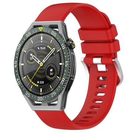 Liquid Glossy Silver Buckle Silicone Watch Band, For Huawei Watch GT3 SE 22mm, For Huawei Watch GT3 Pro 46mm 22mm