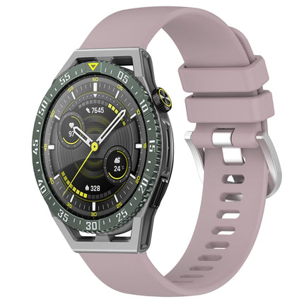Liquid Glossy Silver Buckle Silicone Watch Band, For Huawei Watch GT3 SE 22mm, For Huawei Watch GT3 Pro 46mm 22mm
