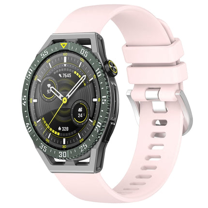 Liquid Glossy Silver Buckle Silicone Watch Band, For Huawei Watch GT3 SE 22mm, For Huawei Watch GT3 Pro 46mm 22mm