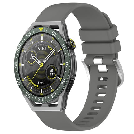 Liquid Glossy Silver Buckle Silicone Watch Band, For Huawei Watch GT3 SE 22mm, For Huawei Watch GT3 Pro 46mm 22mm