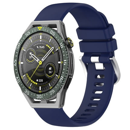 Liquid Glossy Silver Buckle Silicone Watch Band, For Huawei Watch GT3 SE 22mm, For Huawei Watch GT3 Pro 46mm 22mm
